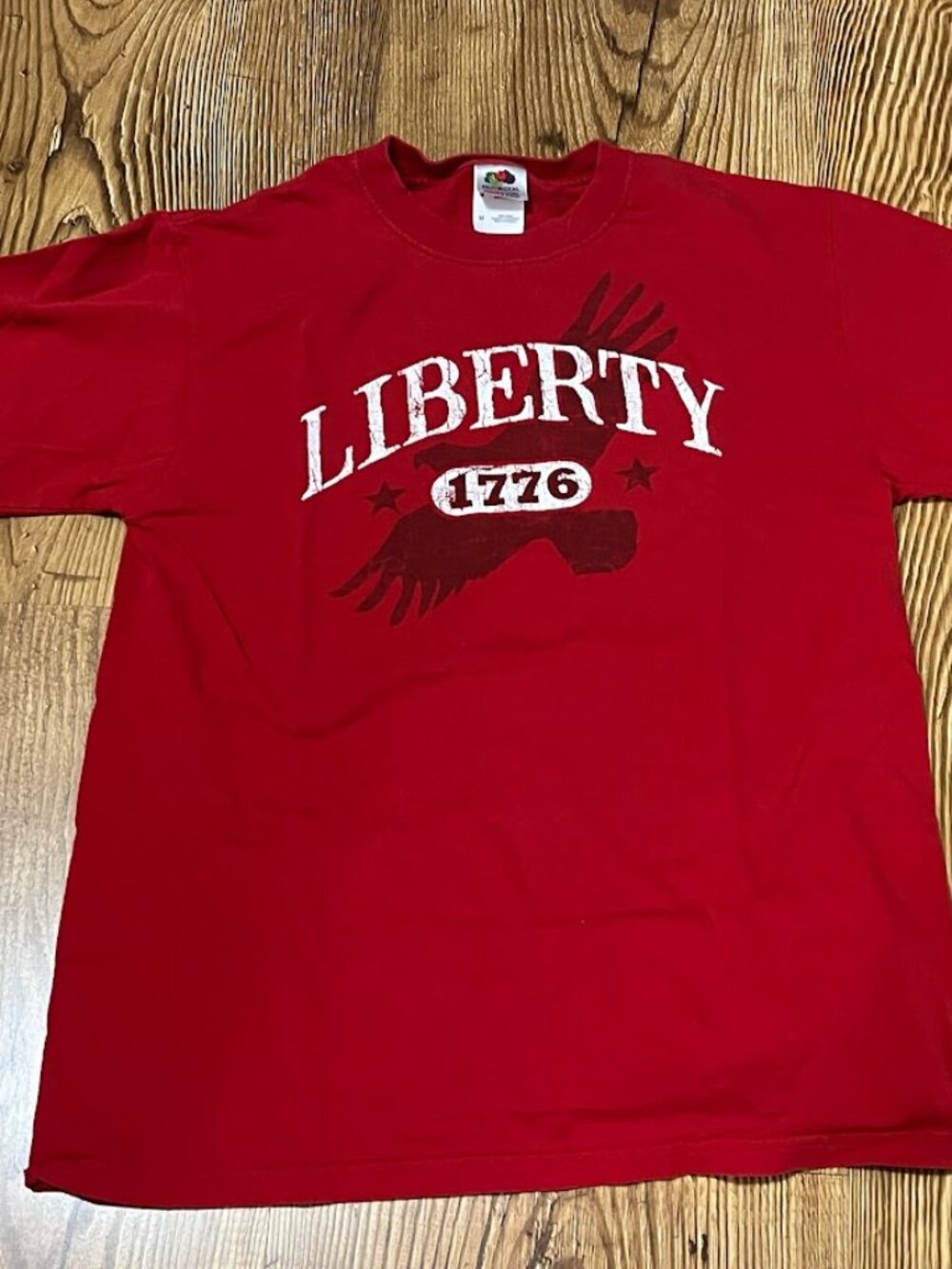 Liberty 1776 T-Shirt, Fruit of the Loom Heavy Cotton HD, Red, Adult Medium